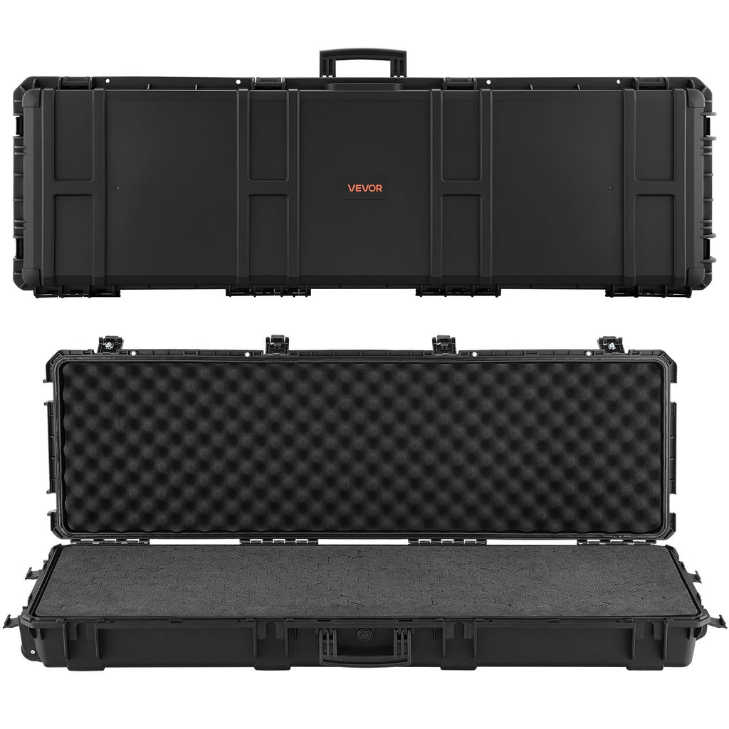 50" Black Hard Rifle Case, Lockable Rifle Case with Detachable XPE Foam, Gun Storage with Wheels, IP67 Waterproof & Dustproof Pistol Storage Cases for Rifles, Shotguns, Airsoft Guns